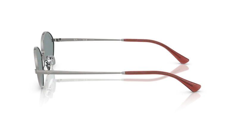 Ray - Ban Unisex RB3757 KAI 004/2V Occhiali da sole Metallo Grigio Blu Rotonda Polarizzata miniatura 3