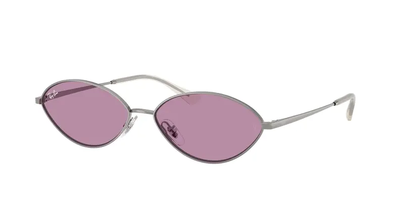 Ray - Ban Unisex RB3757 KAI 004/69 Occhiali da sole Metallo Grigio Viola Rotonda Normale