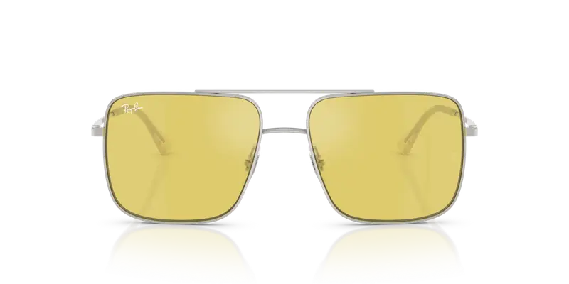 Ray - Ban Unisex RB3758 ARI 003/6D Occhiali da sole Metallo Argento Giallo Squadrata Normale miniatura 2