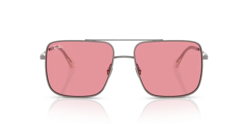 Ray - Ban Unisex RB3758 ARI 004/84 Occhiali da sole Metallo Grigio Rosa Squadrata Normale miniatura 2