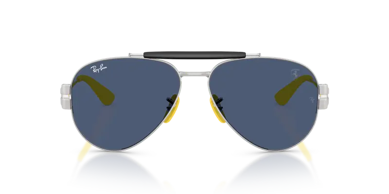 Ray - Ban Unisex RB3762M F06480 Occhiali da sole Metallo Argento Blu Pantos Normale miniatura 2