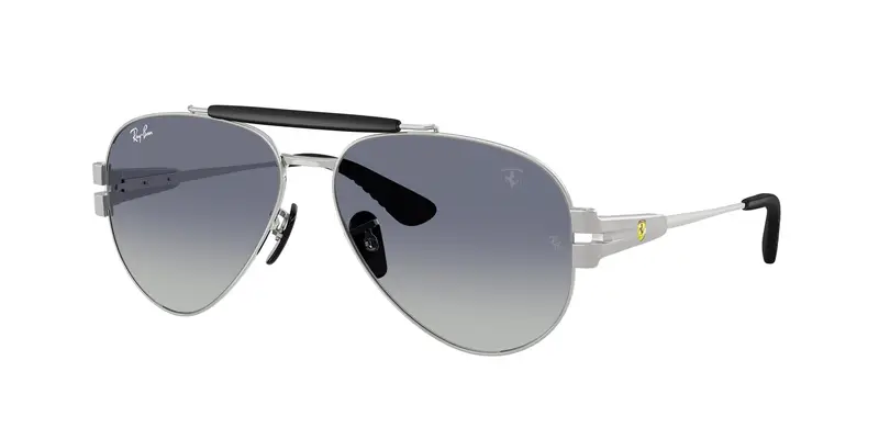 Ray - Ban Unisex RB3762M  F1224L Occhiali da sole Metallo Argento Grigio Pantos Normale Sfumato