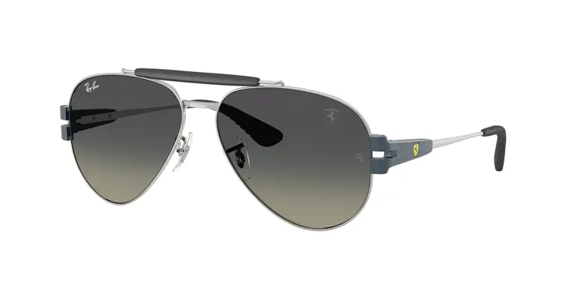 Ray - Ban Unisex RB3762M  F12311 Occhiali da sole Metallo Argento Grigio Pantos Normale Sfumato