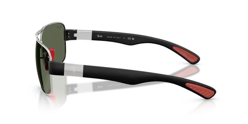 Ray - Ban Unisex RB3763M F03171 Occhiali da sole Metallo Argento Verde Squadrata Normale miniatura 3