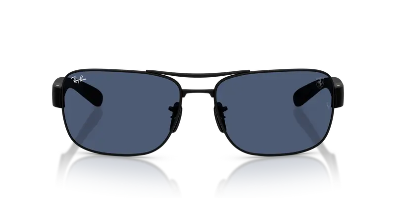 Ray - Ban Unisex RB3763M F11980 Occhiali da sole Metallo Nero Blu Squadrata Normale miniatura 2
