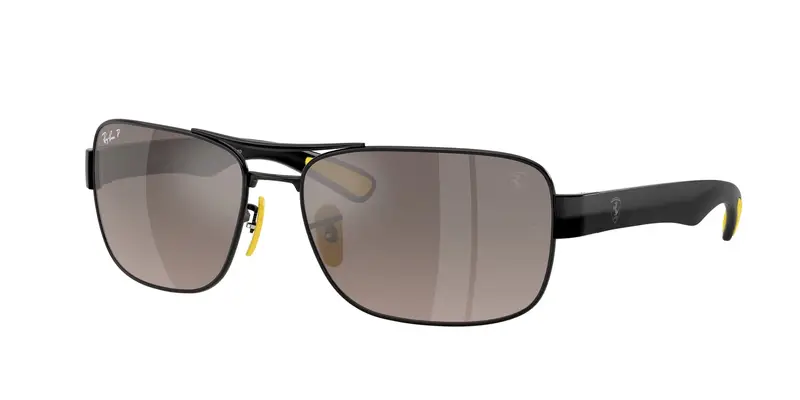 Ray - Ban Unisex RB3763M  F1205J Occhiali da sole Metallo Nero Grigio Squadrata Polarizzata Specchiato