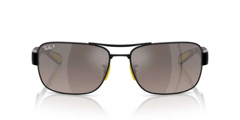 Ray - Ban Unisex RB3763M F1205J Occhiali da sole Metallo Nero Grigio Squadrata Polarizzata Specchiato miniatura 2