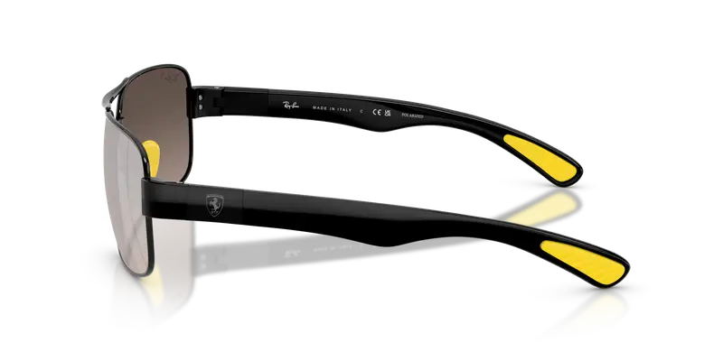 Ray - Ban Unisex RB3763M F1205J Occhiali da sole Metallo Nero Grigio Squadrata Polarizzata Specchiato miniatura 3