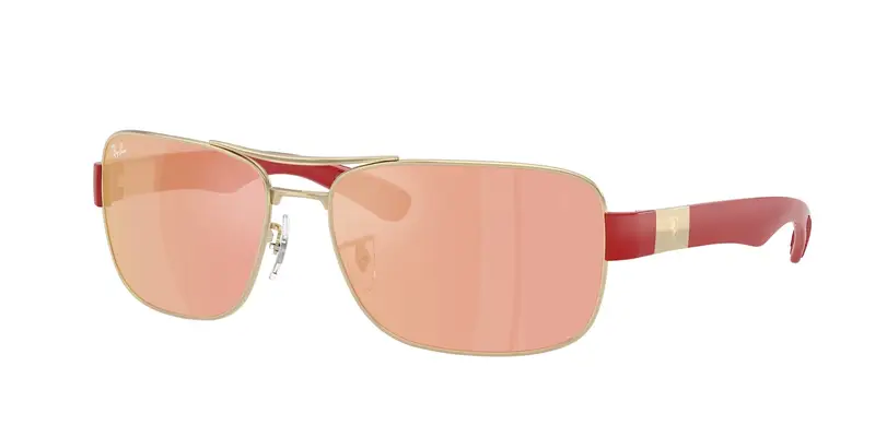Ray - Ban Unisex RB3763M  F1216Q Occhiali da sole Metallo Argento Marrone Squadrata Normale