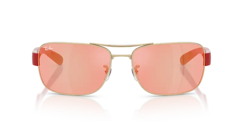 Ray - Ban Unisex RB3763M F1216Q Occhiali da sole Metallo Argento Marrone Squadrata Normale miniatura 2