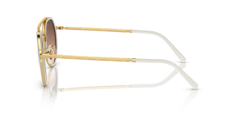 Ray - Ban Unisex RB3765 001/4O Occhiali da sole Metallo Oro Blu Geometrica Normale Specchiato miniatura 3