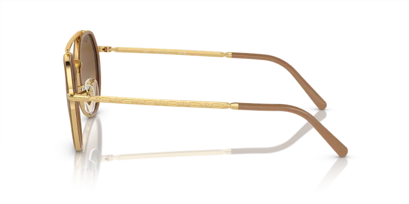 Ray - Ban Unisex RB3765 001/51 Occhiali da sole Metallo Oro Marrone Geometrica Normale Sfumato miniatura 3