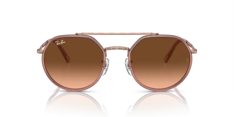 Ray - Ban Unisex RB3765 9069A5 Occhiali da sole Metallo Bronzo Rosa Geometrica Normale Sfumato miniatura 2