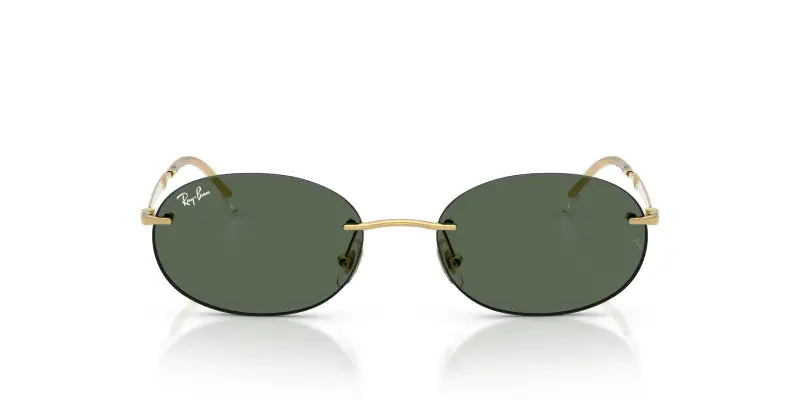 Unisex RB3767 001/71 Occhiali da sole Metallo Oro Verde Rotonda Normale miniatura 3