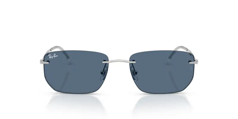 Unisex RB3768 003/80 Occhiali da sole Metallo Argento Blu Geometrica Normale miniatura 3