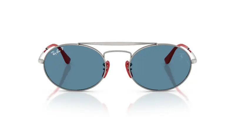 Unisex RB3775M F001S2 Occhiali da sole Metallo Grigio Blu Rotonda Polarizzata miniatura 3