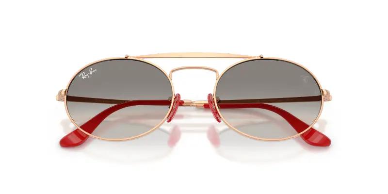 Unisex RB3775M F13532 Occhiali da sole Metallo Oro Grigio Rotonda Normale Sfumato miniatura 2