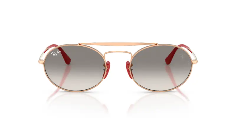 Unisex RB3775M F13532 Occhiali da sole Metallo Oro Grigio Rotonda Normale Sfumato miniatura 3