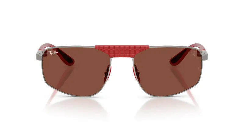 Unisex RB3776M F126C5 Occhiali da sole Metallo Grigio Rosso Geometrica Normale miniatura 3