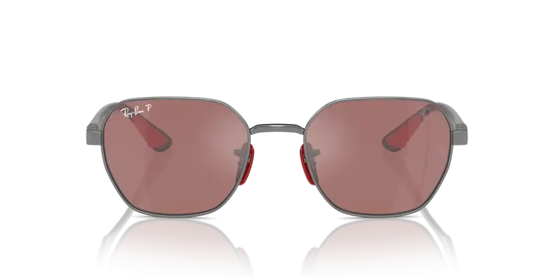 Ray - Ban Unisex RB3794M F001H2 Occhiali da sole Metallo Grigio Viola Geometrica Polarizzata Specchiato miniatura 2