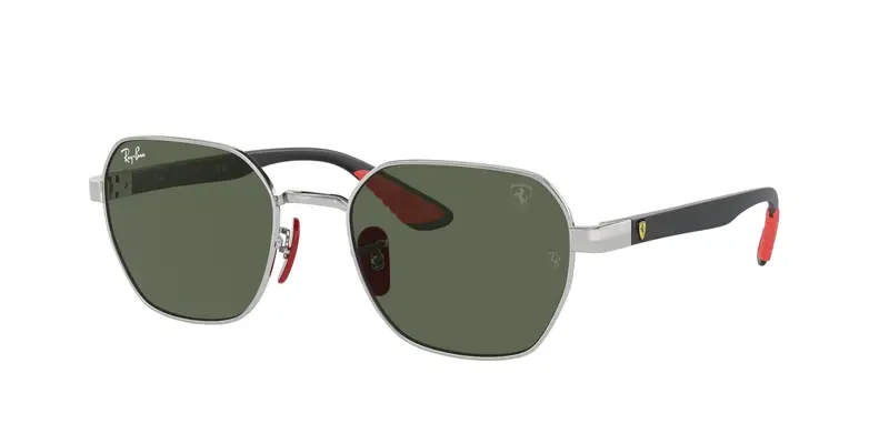 Ray - Ban Unisex RB3794M F03171 Occhiali da sole Metallo Argento Verde Geometrica Normale