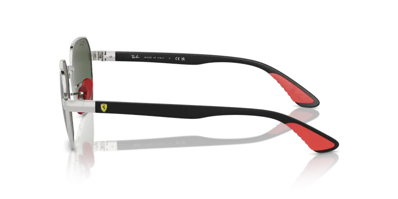 Ray - Ban Unisex RB3794M F03171 Occhiali da sole Metallo Argento Verde Geometrica Normale miniatura 3