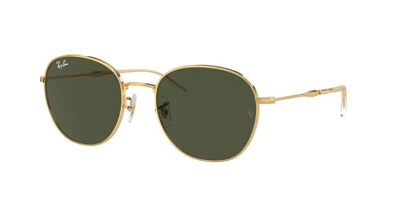 Ray - Ban Unisex RB3809  001/31 Occhiali da sole Metallo Oro Verde Pantos Normale