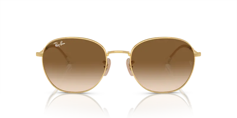 Ray - Ban Unisex RB3809 001/51 Occhiali da sole Metallo Oro Marrone Pantos Normale Sfumato miniatura 2