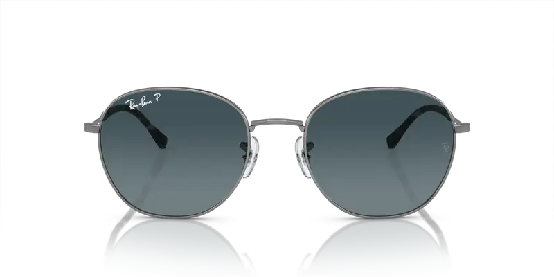Ray - Ban Unisex RB3809 004/S3 Occhiali da sole Metallo Grigio Blu Pantos Polarizzata Sfumato miniatura 2