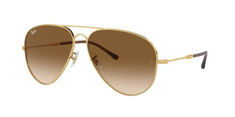 Ray - Ban Unisex RB3825 OLD AVIATOR 001/51 Occhiali da sole Metallo Oro Marrone Pilot Normale Sfumato