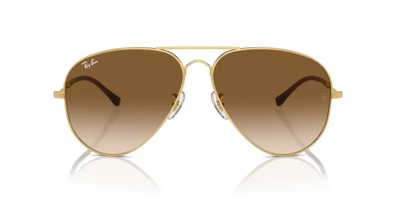Unisex RB3825 OLD AVIATOR 001/51 Occhiali da sole Metallo Oro Marrone Pilot Normale Sfumato miniatura 3