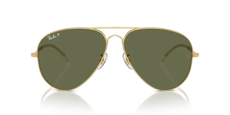 Unisex RB3825 OLD AVIATOR 001/58 Occhiali da sole Metallo Oro Verde Pilot Polarizzata miniatura 3