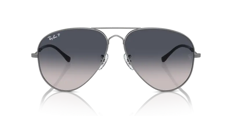 Ray - Ban Unisex RB3825 OLD AVIATOR 004/78 Occhiali da sole Metallo Grigio Blu Pilot Polarizzata Sfumato miniatura 2