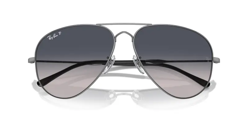 Unisex RB3825 OLD AVIATOR 004/78 Occhiali da sole Metallo Grigio Blu Pilot Polarizzata Sfumato miniatura 2