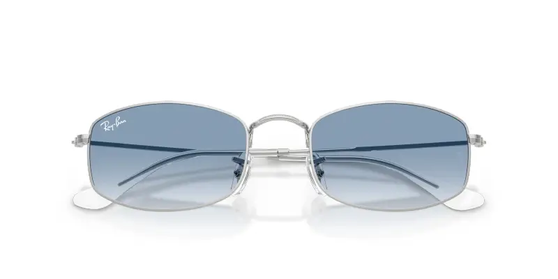 Unisex RB3832 003/3F Occhiali da sole Metallo Argento Blu Geometrica Normale Sfumato miniatura 2