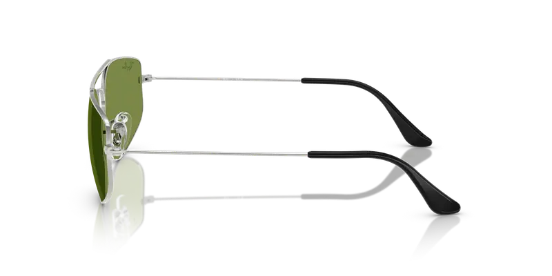 Ray - Ban Unisex RB3845 EXPLORER 5 003/4E Occhiali da sole Metallo Argento Verde Geometrica Normale miniatura 3