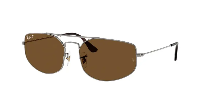 Ray - Ban Unisex RB3845 EXPLORER 5 004/57 Occhiali da sole Metallo Grigio Geometrica Polarizzata