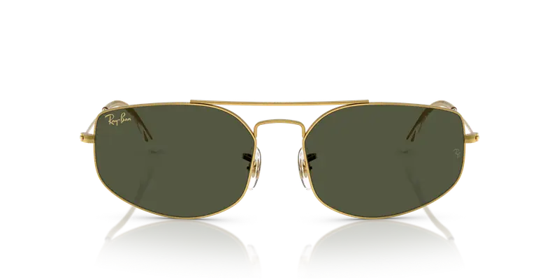 Ray - Ban Unisex RB3845 EXPLORER 5 919631 Occhiali da sole Metallo Oro Verde G15 Geometrica Normale miniatura 2