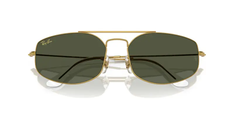 Unisex RB3845 EXPLORER 5 919631 Occhiali da sole Metallo Oro Verde G15 Geometrica Normale miniatura 2