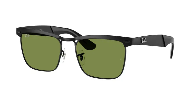 Ray - Ban Unisex RB3875 WAYFARER DELUXE 006/4E Occhiali da sole Metallo Nero Verde Squadrata Normale