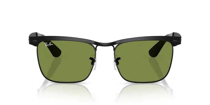 Ray - Ban Unisex RB3875 WAYFARER DELUXE 006/4E Occhiali da sole Metallo Nero Verde Squadrata Normale miniatura 2