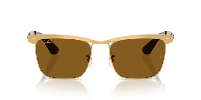 Ray - Ban Unisex RB3875 WAYFARER DELUXE 927631 Occhiali da sole Metallo Oro Marrone Squadrata Normale miniatura 2