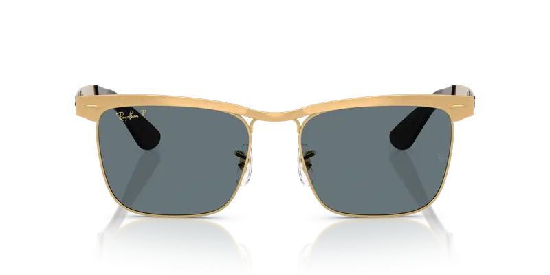 Ray - Ban Unisex RB3875 WAYFARER DELUXE 92763R Occhiali da sole Metallo Oro Blu Squadrata Polarizzata miniatura 2