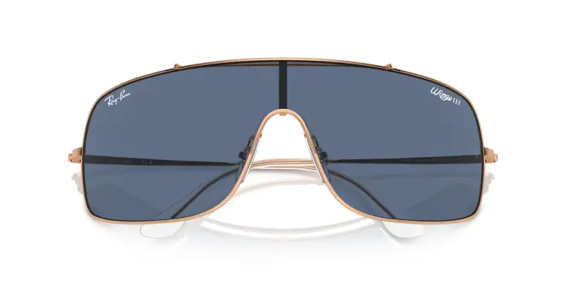 Unisex RB3897 WINGS III 920280 Occhiali da sole Metallo Oro Blu Squadrata Normale miniatura 2