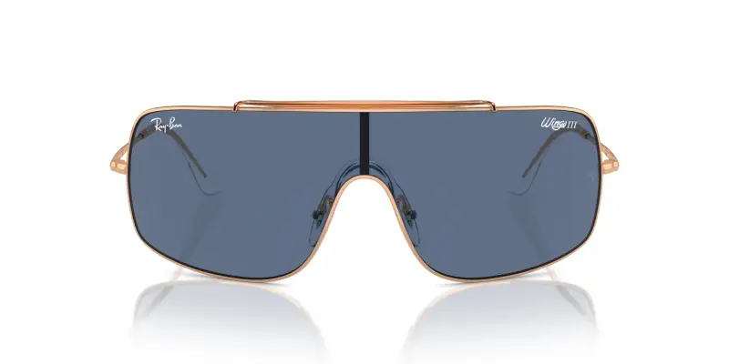 Unisex RB3897 WINGS III 920280 Occhiali da sole Metallo Oro Blu Squadrata Normale miniatura 3