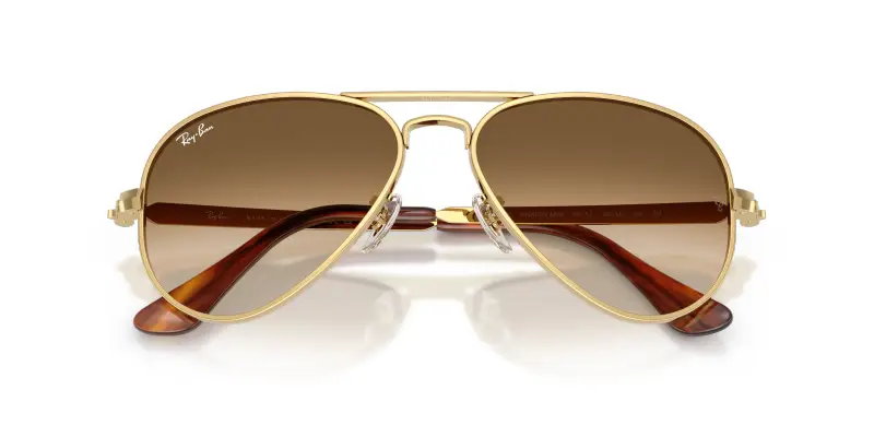 Unisex RB3925 AVIATOR MAX 001/51 Occhiali da sole Metallo Oro Marrone Pilot Normale Sfumato miniatura 2