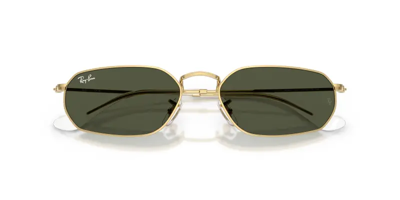 Unisex RB3947 001/31 Occhiali da sole Metallo Oro Verde Geometrica Normale miniatura 2