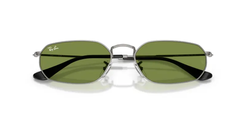 Unisex RB3947 004/4E Occhiali da sole Metallo Grigio Verde Geometrica Normale miniatura 2