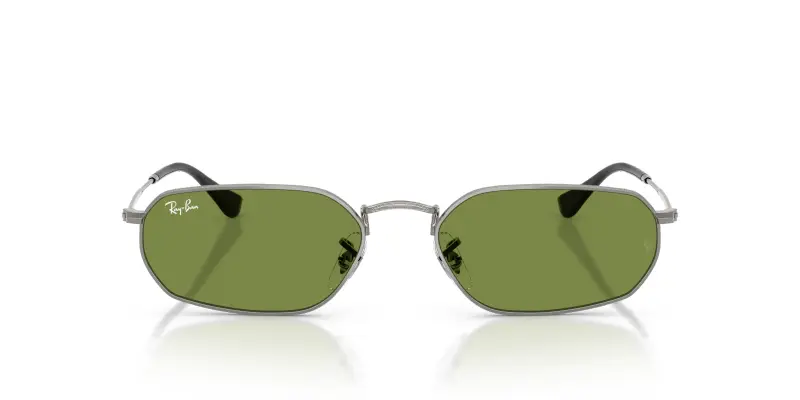 Unisex RB3947 004/4E Occhiali da sole Metallo Grigio Verde Geometrica Normale miniatura 3