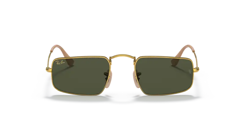 Ray - Ban Unisex RB3957 JULIE 919631 Occhiali da sole Metallo Oro Verde Squadrata Normale miniatura 2